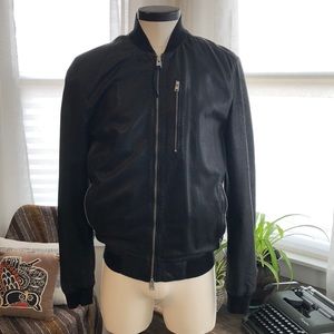 AllSaints leather bomber jacket